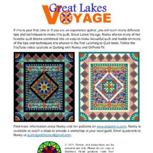 Great Lake Voyage – Learning to Quilt 2 – Ebook